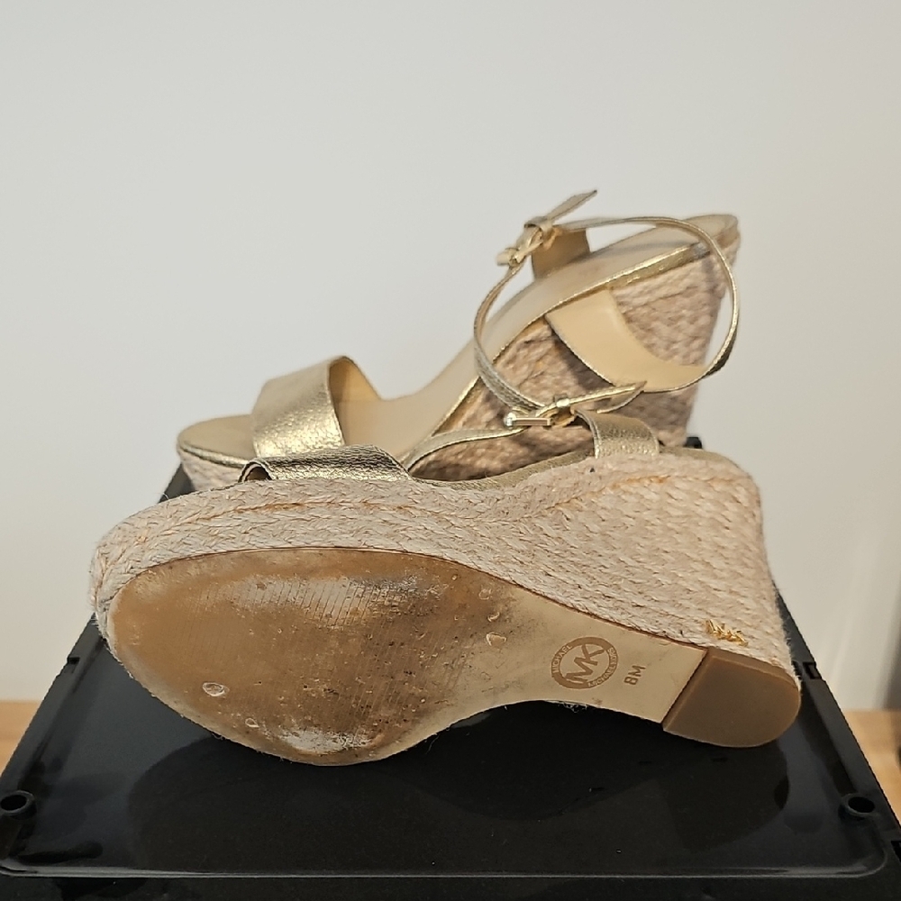 Michael Kors Metallic Gold Wedge Sandals - Picture 4 of 4